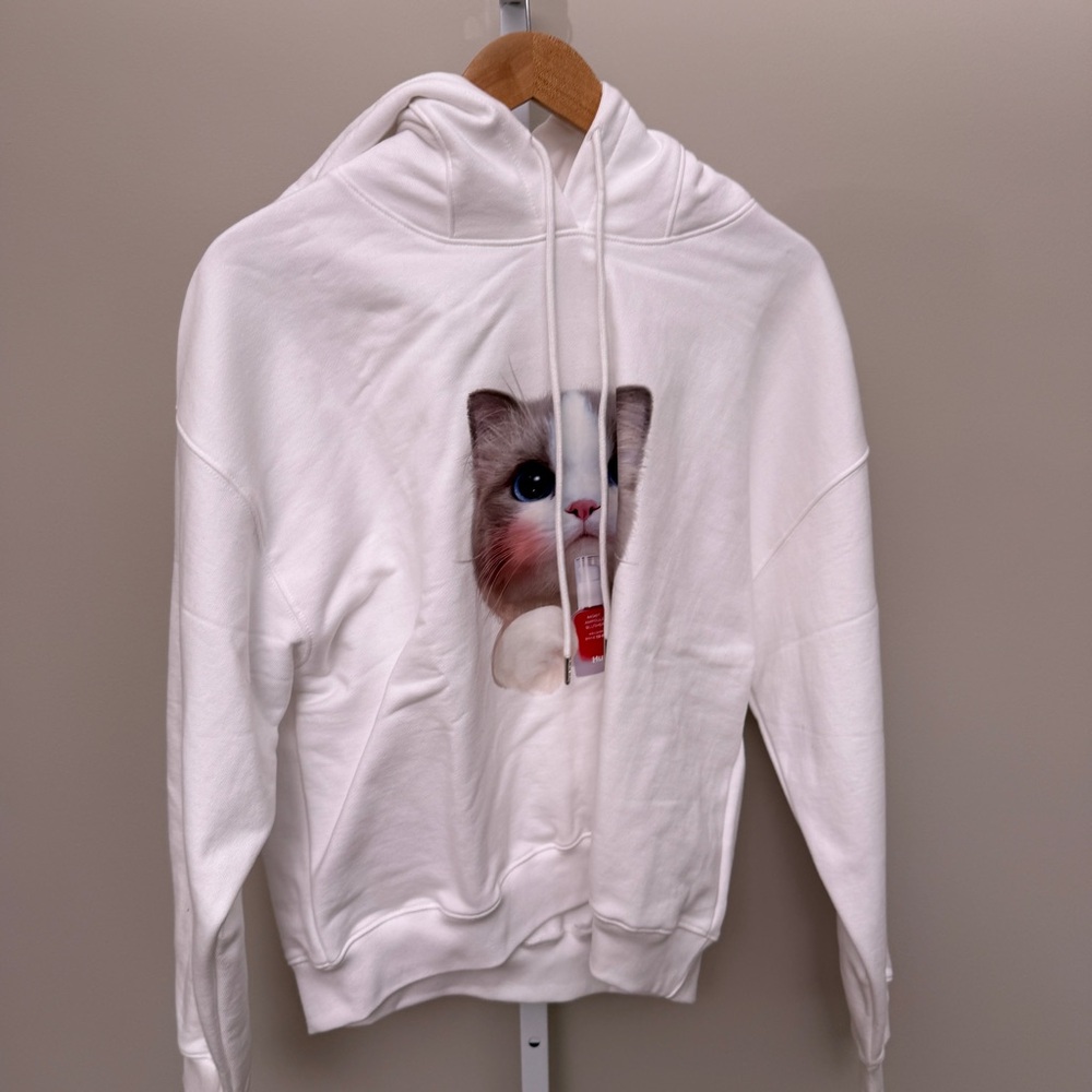 ETRE AU SOMMET Cat Face Hooded Hoodie one size new wi to tags - Picture 5 of 7
